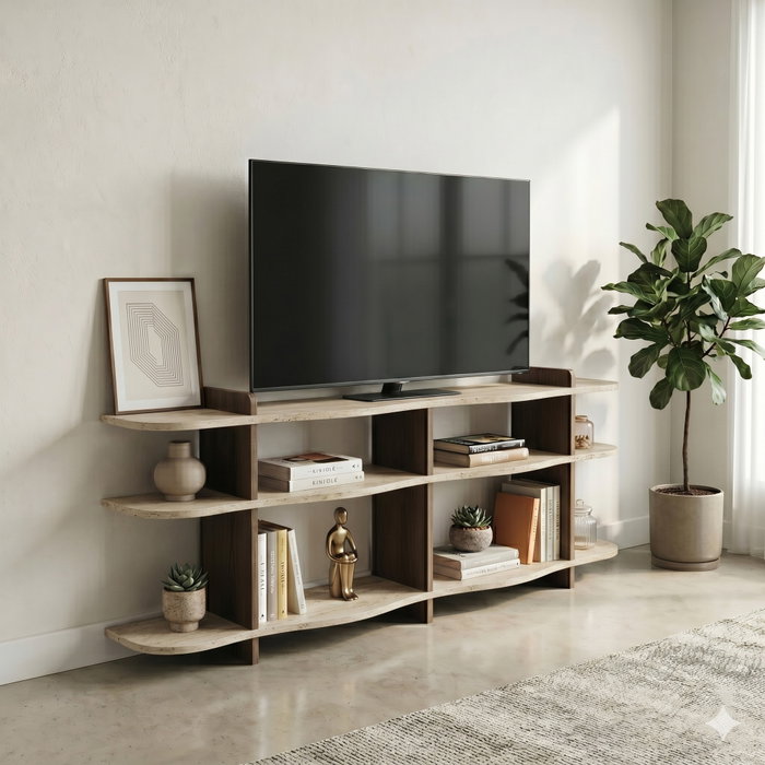 Hanah Home Flusso - Travertino, Walnut Hanah Home Flusso - Travertino, Walnut